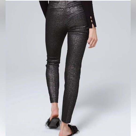 White House Black market Comfort Stretch Jacquard Slim Ankle Pants. - Picture 2 of 4